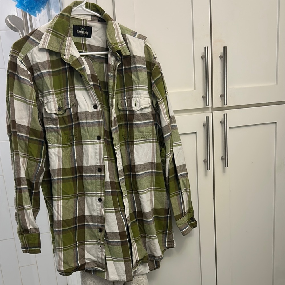 Style & Co. Green and Brown Lightweight Shirt Jacket